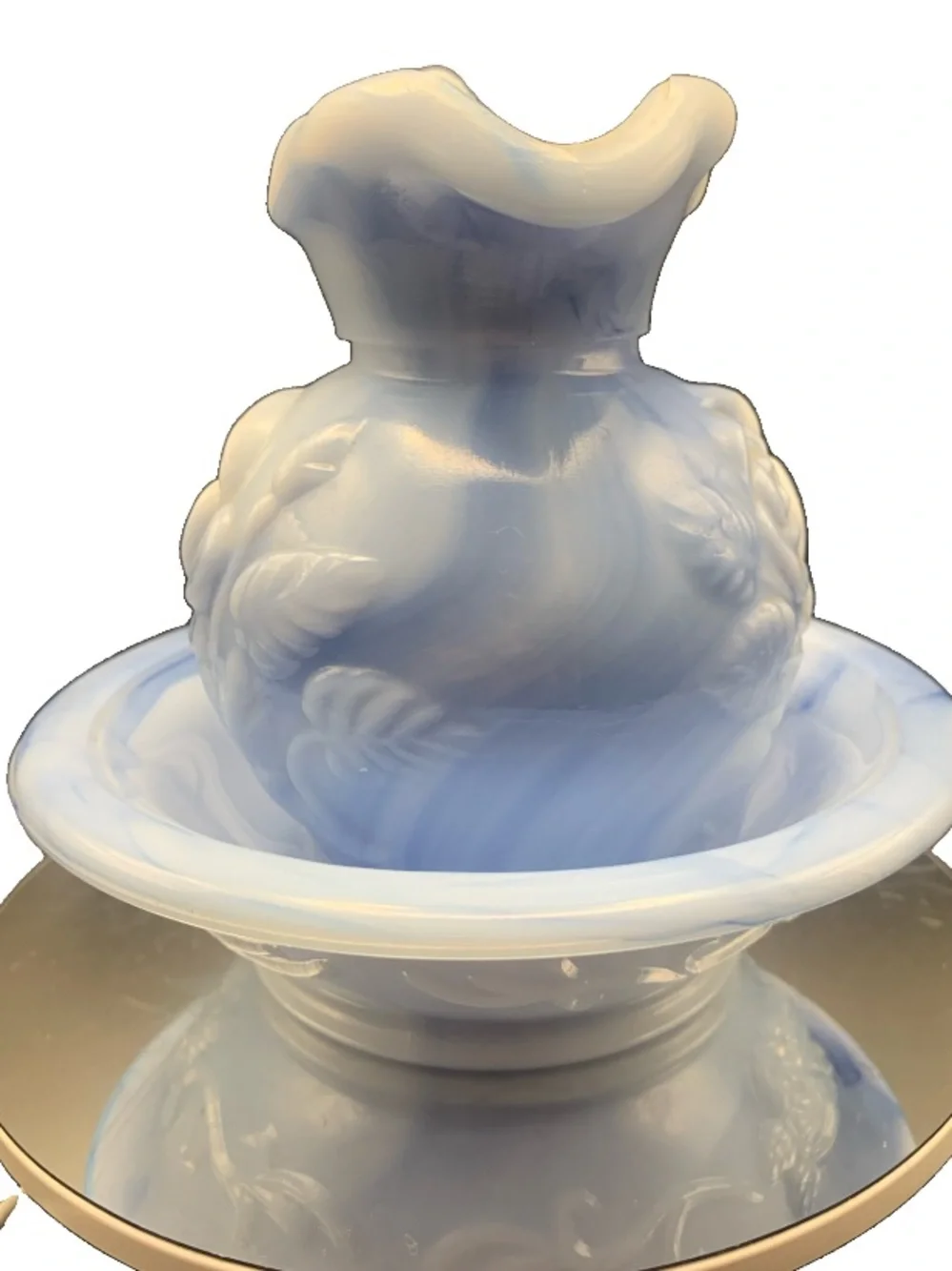 Vintage Avon Victorian Miniature Pitcher and Basin Set Swirled Marbled May 1978